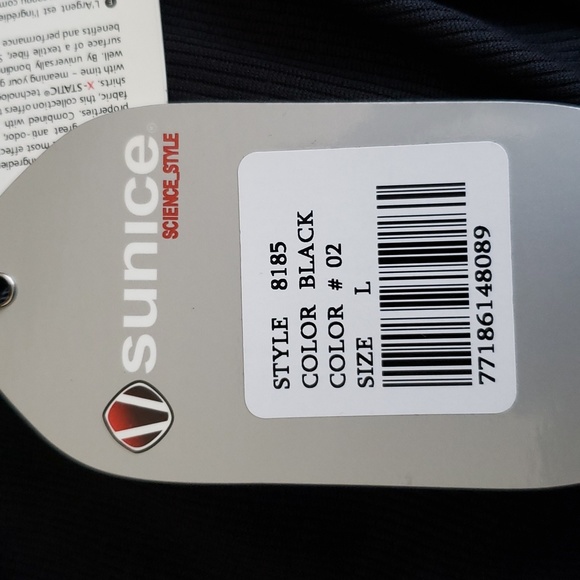 (L) NWT Sunice Silver X-Static Flow-Dry Moisture Wicking Performance Wear Golf - Picture 8 of 17